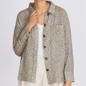 Calme by Johnny Was Button Down Shirt Shacket Double Pocket Top Small